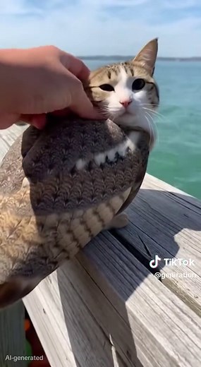 Found this Meowl relaxing on a dock 🛥️ #meowl #catsoftiktok #petsoftiktok #cutecats #fypviralシ