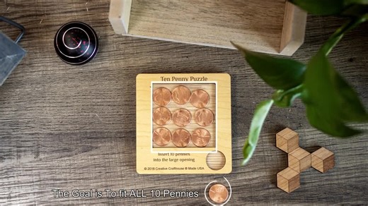 10 Penny Puzzle, Wooden Brain Teaser Puzzle for Adults, Challenging Puzzle, Travel Board Game, Puzzle Lover Gift, Creative Crafthouse - Etsy