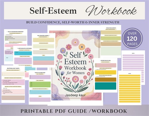 Self Esteem Workbook for Women Printable PDF, Confidence Journal, Self Love Workbook, Boundaries Worksheet Daily Confidence Tracker - Etsy