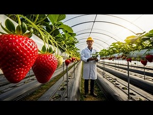 Modern Strawberry Farming Using Raised Beds Tunnels Pollination Harvesting Cooling Packing Process