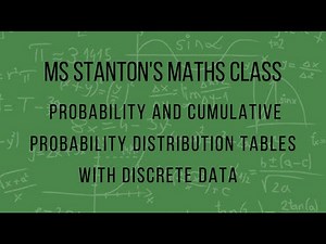 Probability and Cumulative Probability Distribution Tables with Discrete Data