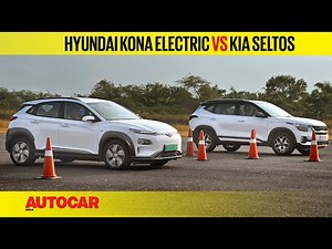 DRAG RACE: Hyundai Kona Electric vs Kia Seltos - Just How Quick Are Electric Cars? | Autocar India