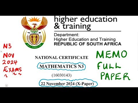 Mathematics N3 November 2024 Memo Full Paper ‪@mathszoneafricanmotives‬