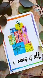 3.7K views · 86 reactions | Let’s paint an easy card using a flat brush! Get creative and design the presents anyway you like… then make a pretty border and you have an easy Christmas card! Make quick watercolor a daily habit! Inspired by lack of time and the coming of holidays … always painting in the EASIEST way I can think of… Proverbs 19:17 Whoever is kind to the poor lends to the LORD, and he will reward them for what they have done. | Mary Wu | Facebook