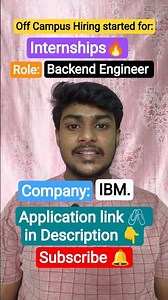 IBM Company started hiring for interns🔥. Don't miss out the opportunity.