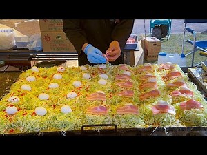 お祭りのお好み焼き屋台