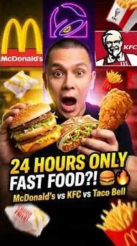 “I Ate ONLY Fast Food for 24 Hours… (McDonald’s vs KFC vs Taco Bell)” #FastFoodChallenge #shorts