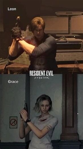 Weapon idle Animation Leon vs Grace #leonskennedy #graceashcroft #residentevilrequiem