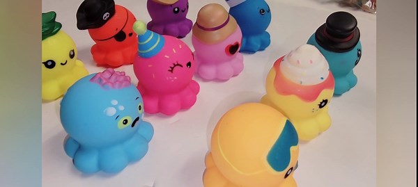 Zugar Land Rubber Octopus Toy Assortment - Pack (2") Colorful Soft Rubber Octopus Figurines as Sailor, Cupcake, Pirate, Pineapple, Cowboy, Zombie, and More (25, Octopuses)