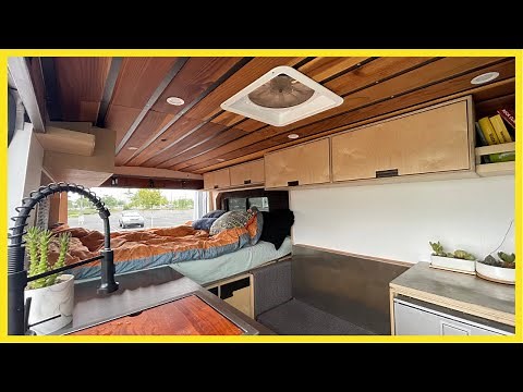 Architect Builds the Ultimate Rock Climbing Van (Ford Transit Medium Roof Van conversion Tour)