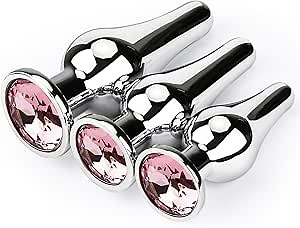 Anal Butt Plug Trainer Kit:3pcs Metal Anal Bead Butt Plugs Sex Toys Prostate Massage Anal Ball Toy,Anus Dilator Anal Toys with Jewelry Butt Plug Toys for Adult Beginners Men Women Anal Training Toy
