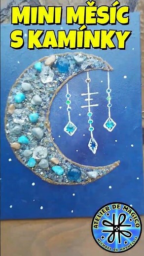 Magic Crystal Moon ✨ Handmade Stone Painting