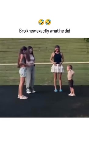 Gophment | The video captures a humorous moment where a young child, likely a toddler, is playing a game with three older girls, possibly teenagers,... | Instagram