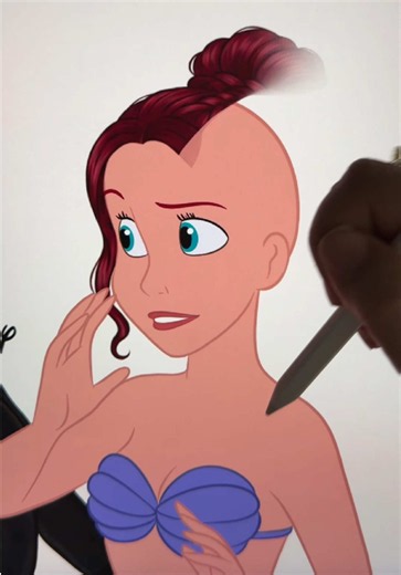Disney Baddie Ariel #disneyart #transformationart #modernglowup #disneybaddie #ariel