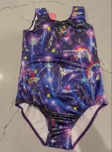 Very cute unicorn leotard that shimmers when you move!