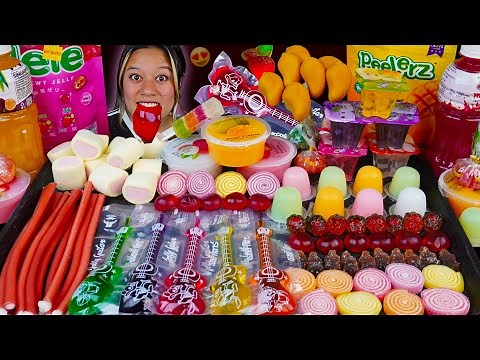 Colorful Jellies & Gummies Mukbang 🍬 | Satisfying ASMR Eating Sounds