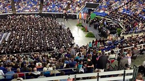 A minute from above the Murphy Center as our morning commencement ceremonies wind down. Congratulations, new #MTSU graduates! #IAMTrueBlue and you are too! | Middle Tennessee State University (MTSU)