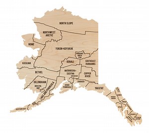 Alaska County Map Wall Hanging - Crafted From Cherry or Maple Wood - Etsy