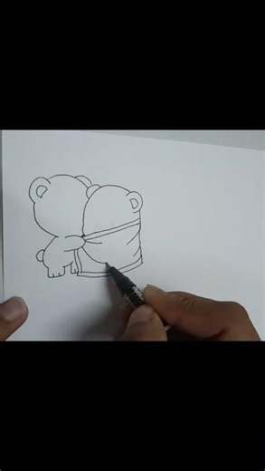 Cute Teddy Bear Drawing | Easy Hugging Bears | Art l shorts