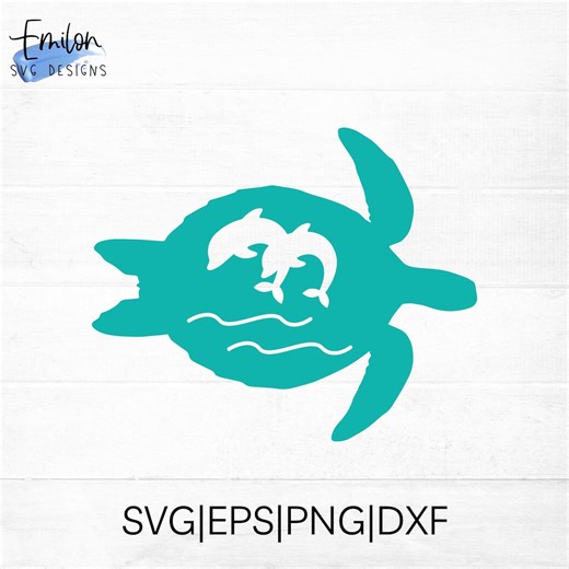 Turtle SVG Silhouette With Dolphins Cut Out - Sea Turtle SVG - Beach SVG - Ocean Svg - Dolphin Svg - Tropical Svg - Svg File for Cricut - Etsy Australia