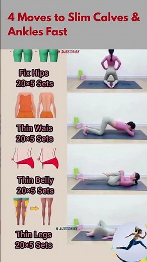 4 Moves to Slim Calves & Ankles Fast No Equipment #SlimCalves #AnkleWorkout #Shorts