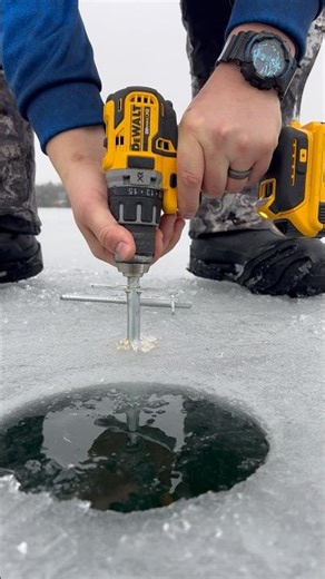 2 Anchors ⚓️ 1 Ice 🕳️ #asmr #icefishing #ice #water #outdoors