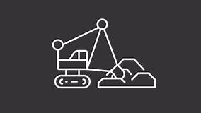 Animated Dragline White Line Icon Stock Video - Video of pictogram, build: 281912011