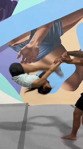 I got a little love tap 😅🥜 #acro #splits #flow #4you