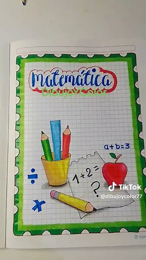 Carátula de MATEMÁTICAS #portadasbonitas #dibujosfaciles