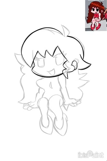 Drawing GF FNF for my memory #fnf #ibispaintx