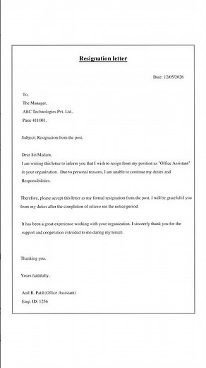 Professional Resignation Letter Format | Simple & Effective #resignation #job