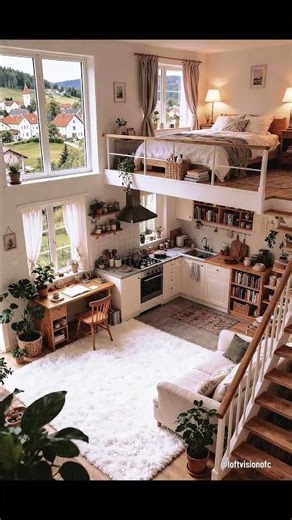 🌿🏡 Cottagecore Loft Tour: Village View Bedroom & Sunlit Kitchen Nook #CottageLoft