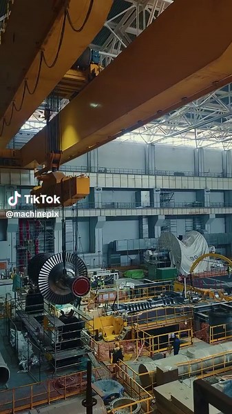 Time-lapse of installing a 238 ton steam turbine rotor at the Akkuyu Nuclear Power Plant. #machinepix #engineer #engineering #howitsmade #manufacturing #construction #energy #nuclear