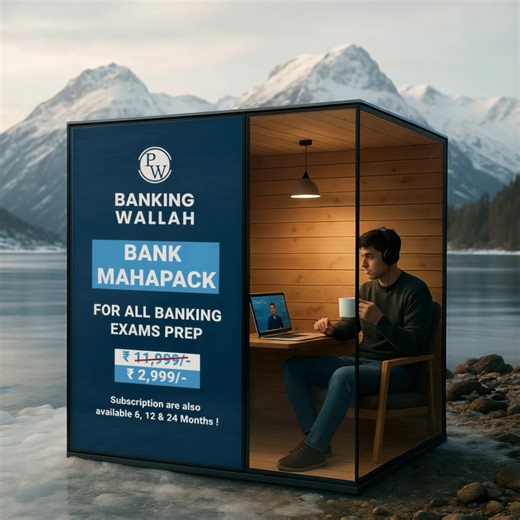 Prepare for every major Banking and Insurance exam with a single Mahapack! Get access to 20 exams, 100 live and recorded batches, 2000 mocks, quizzes, and notes, plus 24/7 doubt support. Build a strong foundation, improve your score, and move closer to your dream government job—all for just ₹2,799 for 6 months | Banking Wallah By Physics Wallah