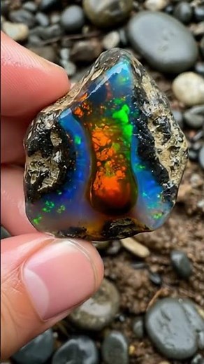 Fire in a stone! 🔥 Raw Opal magic. Which one is your fave? #Opal #Gems