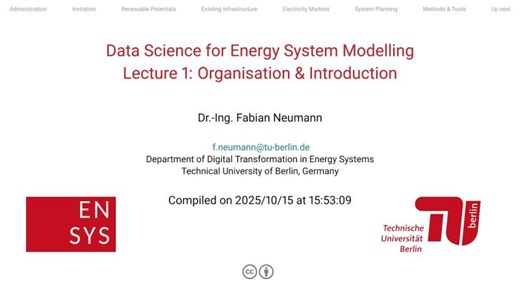 Data Science for Energy System Modelling - Lecture 1: Introduction | Hazem Abdelkhalek