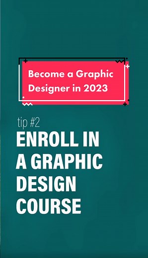 Tip #2 to becoming a graphic designer is to take an online course! Bonus: take one that gives you a certificate at the end. #graphicdesign #careeradvice #designjobs #designcourse #education #branddesigner