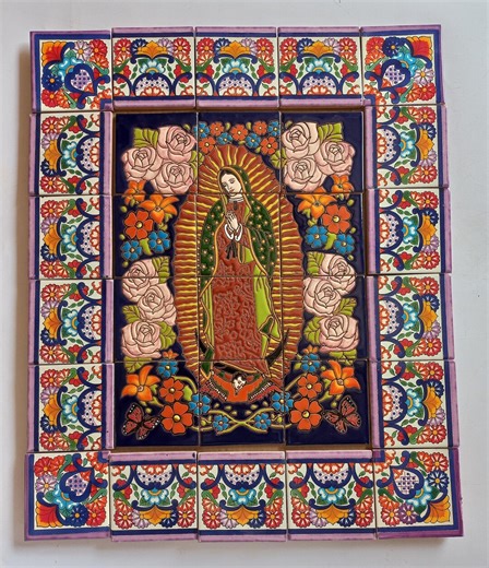 21" X 25" Ceramic Tile Mural, Mexican Talavera Mosaic Wall Backsplash Hand-painted Art. - Etsy