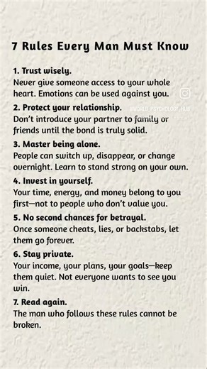7 Rules Every Man Must Follow | Life-Changing Advice for Men | Must Watch
