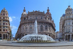 Piazza De Ferrari (Ferrari Square) in Genoa, Italy