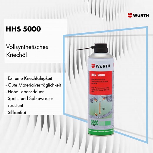 Auf den Punkt ⚫: Unser HHS 5000 gelangt dort hin, wo das Schmieröl wirken muss, sprich, es ist extrem kriechfähig. Alle weiteren Vorzüge gibts im Video: ⬇️ 🛒 https://fal.cn/3m06H | Würth Österreich