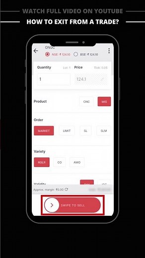 How to exit from trade in Zerodha Kite app #shorts