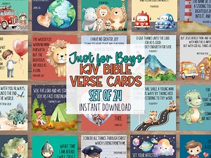 Preschool Bible Verse Cards KJV | Printable Scripture for Kids Boys | Memory Verse Activities | Homeschool & Sunday School - Etsy