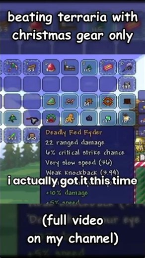 Beating Terraria Using Christmas Gear #2 #terraria #terrariachallenge