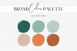 Desert Color Palette, Boho Aesthetic, Southwest Branding for Website and Social Media, Brand Packaging, Orange, Green, Hex Codes, RGB, CMYK - Etsy