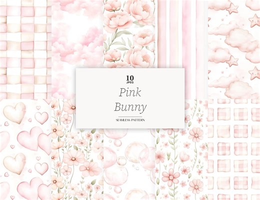 Baby Girl Digital Paper Pink Nursery Patterns Birthday Backgrounds for Girl Celebration - Etsy