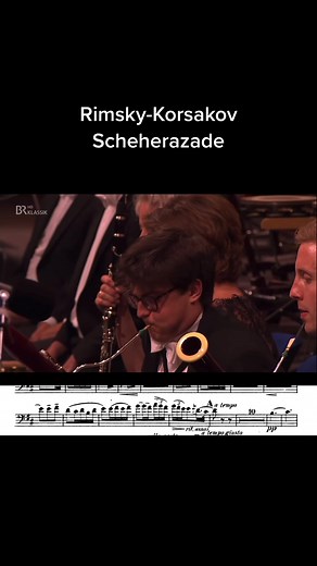 An amazing Bassoon solo from Movement II: The Story of the Kalendar Prince. #rimskykorsakov #Scheherazade #munichphilharmonic #RaffaeleGiannotti #bassoon #doublereed #fyp #sheetmusic #score #musictheory #romantic