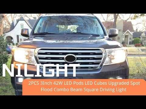 Nilight 3” 42W LED Pods Install & Beam Test | Spot + Flood Combo Cube Lights