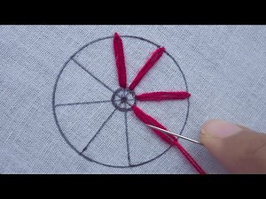 Hand Embroidery Super Easy Circle Embroidery Tutorial with New Following Stitch, Circle Embroidery