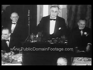 Franklin D. Roosevelt FDR jokes with republicans 1940 archival footage